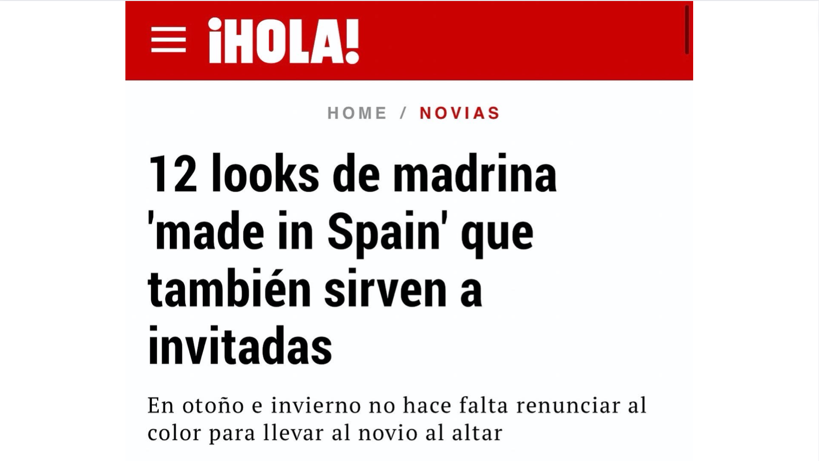 NUESTRA PRIMERA APARICIÓN EN HOLA NOVIAS!!!