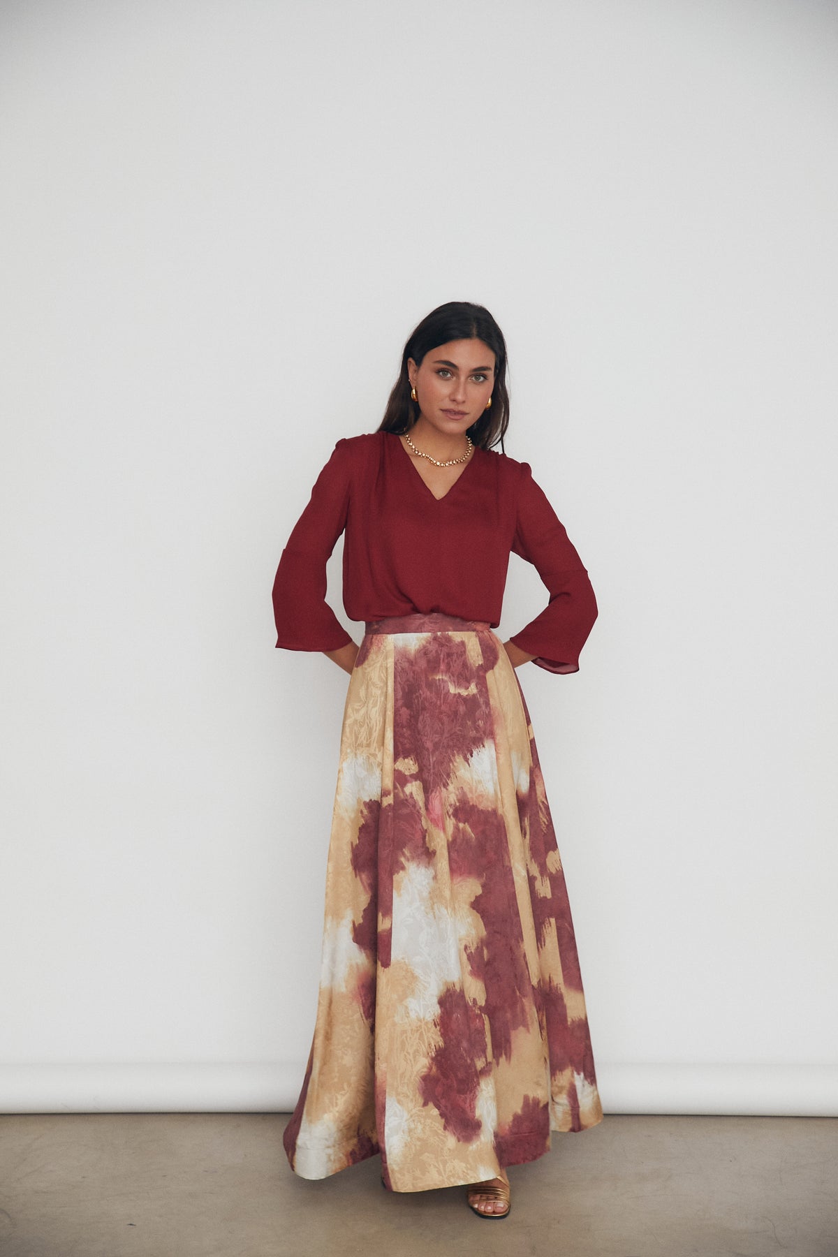 FALDA LAURA EST. GRANATE