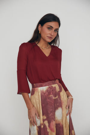 BLUSA LAURA GRANATE