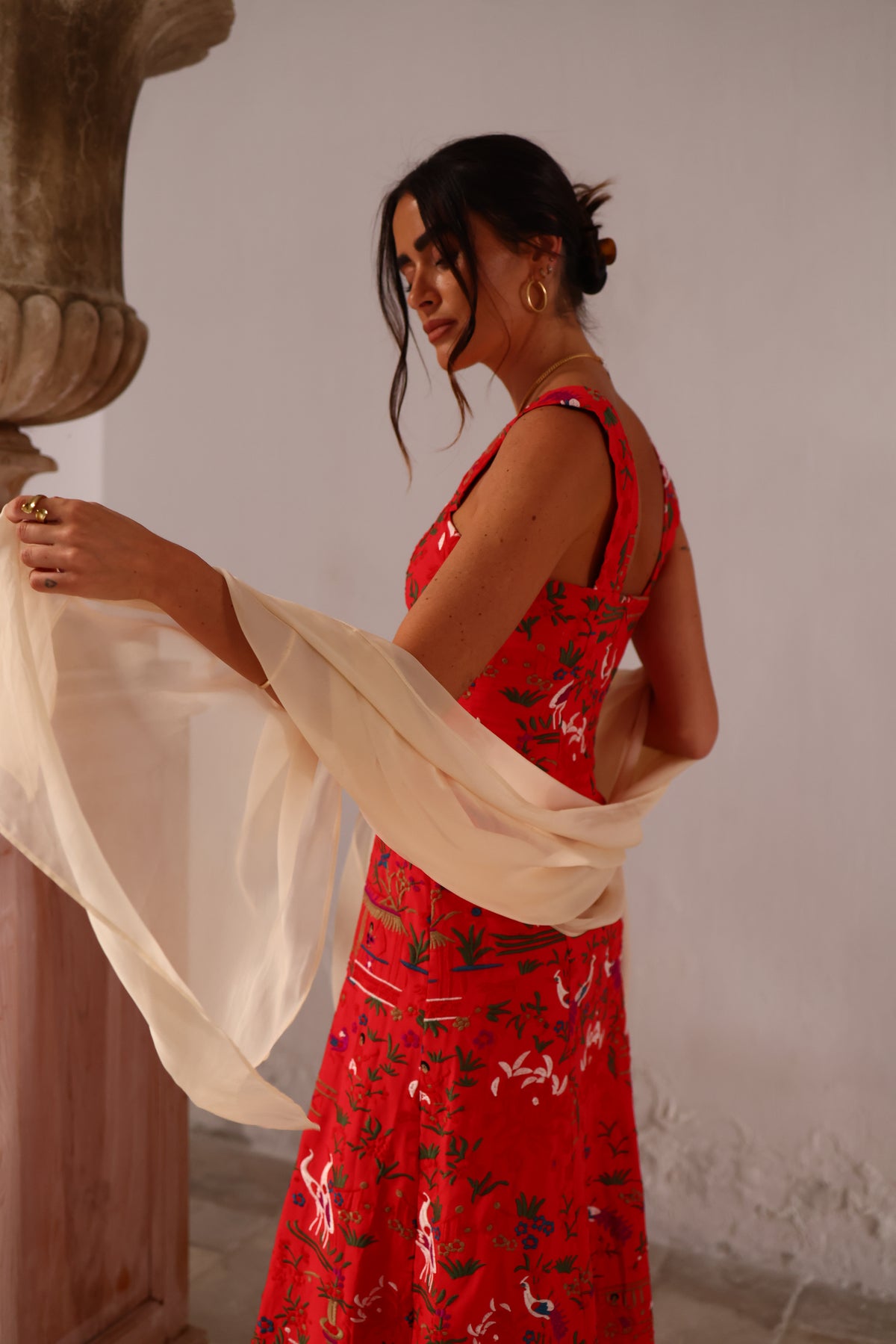 CHAL DE SEDA NATURAL MARFIL