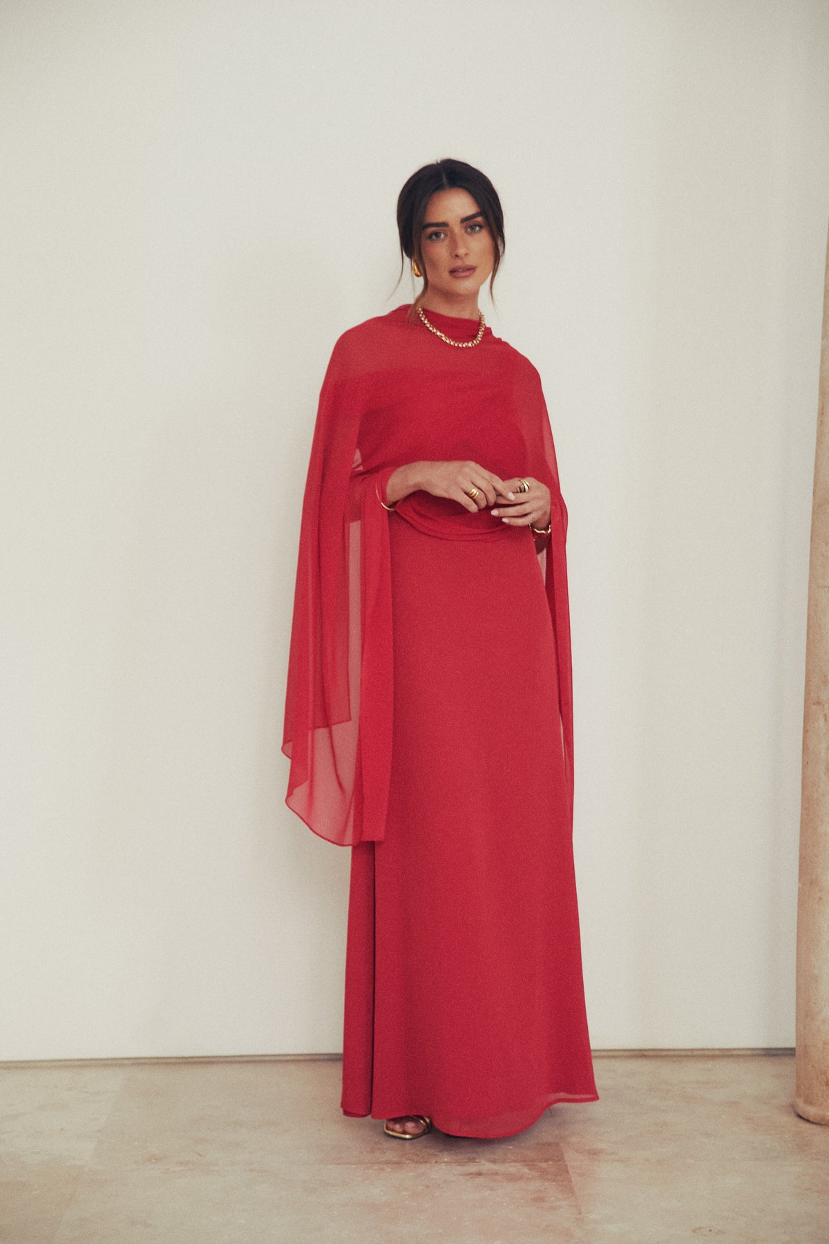 CHAL DE GASA ROJO CEREZA