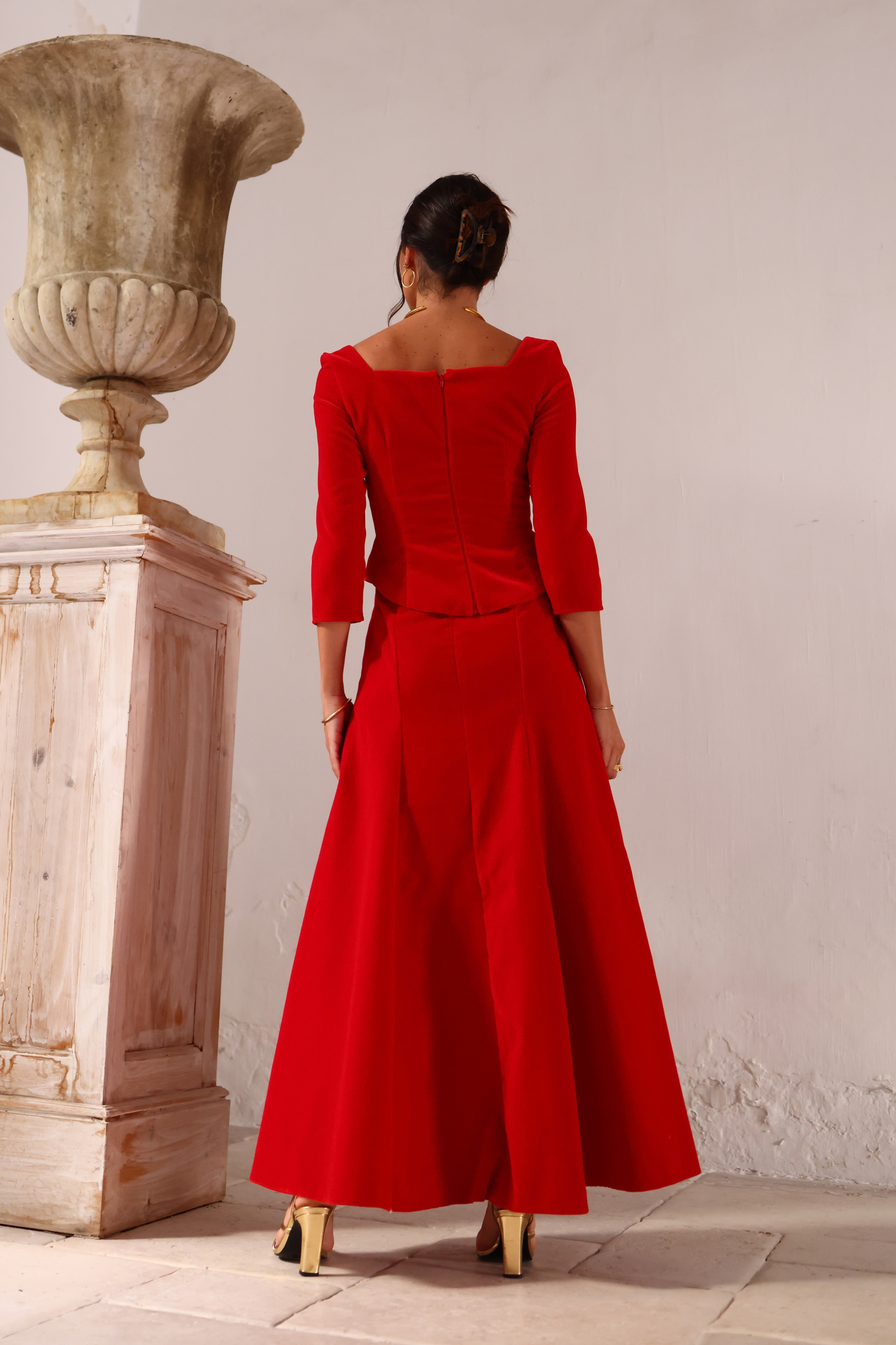 TOP CARMEN, terciopelo