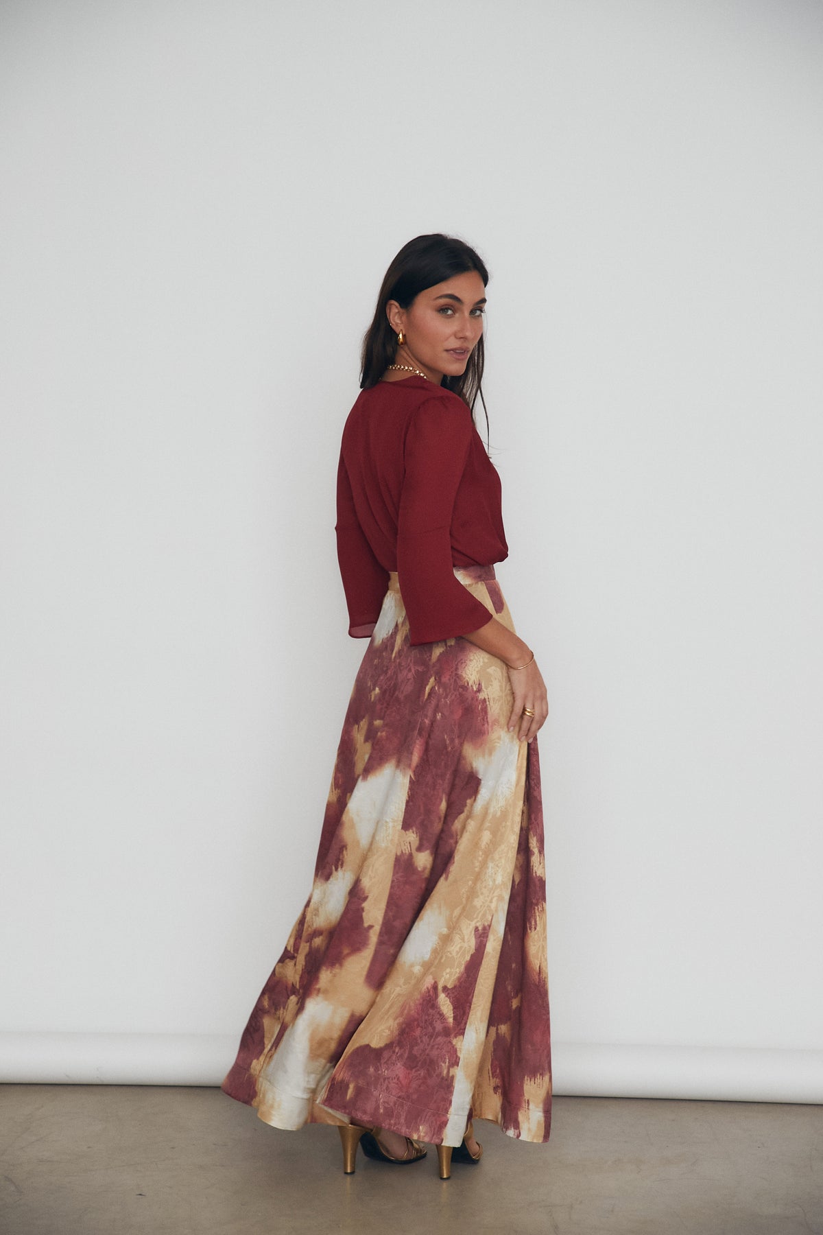 FALDA LAURA EST. GRANATE