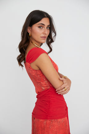 VESTIDO CLAIRE EST. ROJO