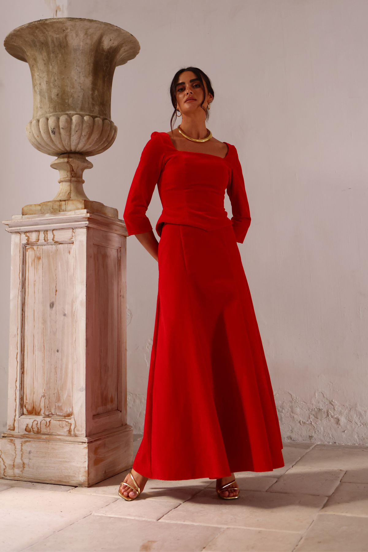 TOP CARMEN, terciopelo